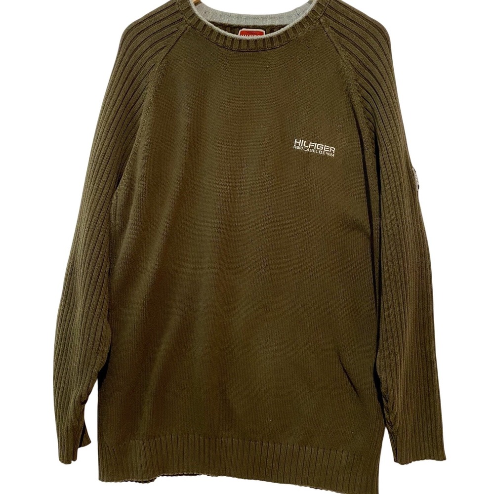 Vintage Tommy Hilfiger Sweater Men's Size XXL Dark Green Logo